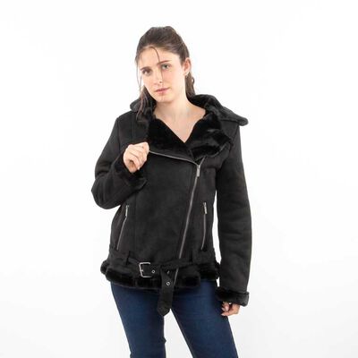Chaqueta Aviadora Terciopelo Plush Chiporro Mujer Icono