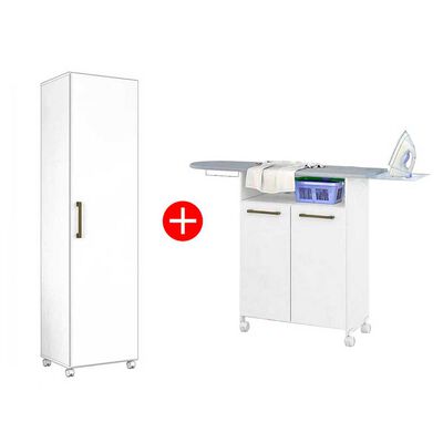 Combo Mueble Alacena Casanova Service Master 1 Puerta + Tabla de Planchar 2 Puertas