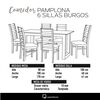 Juego de Comedor Latam Home Pamplona Cadiz 6 Sillas PU Negro