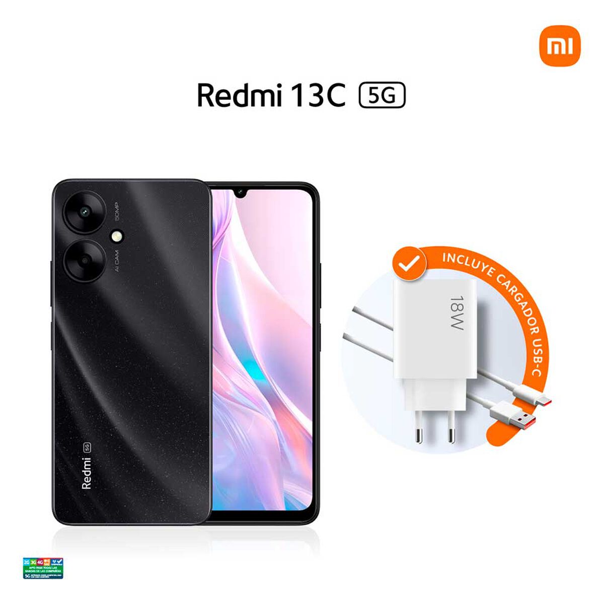 Celular Xiaomi Redmi 13C 5G 256GB 6,74" Black Liberado