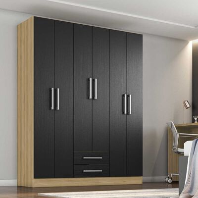 Imagen 1 del producto Clóset Casanova 6 Puertas 2 Cajones Negro