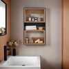 Mueble Auxilar Muro Baño Tuhome Eco Wengue y Fresno 