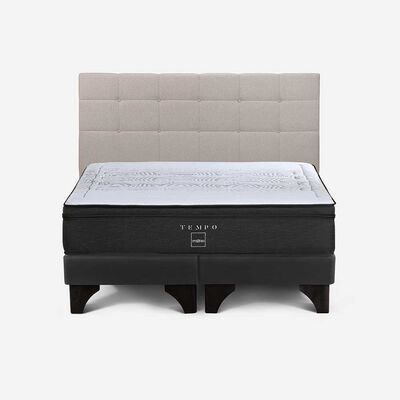 Imagen 1 del producto Cama Europea Rosen Base Dividida Súper King Tempo + Respaldo Issey Niebla
