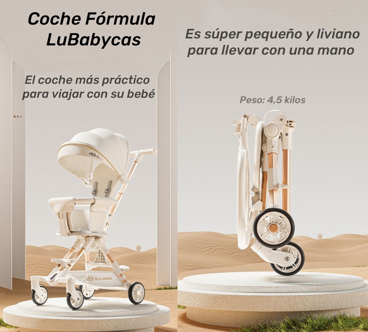 Coche de Paseo Últra Compacto Lubabycas Blanco