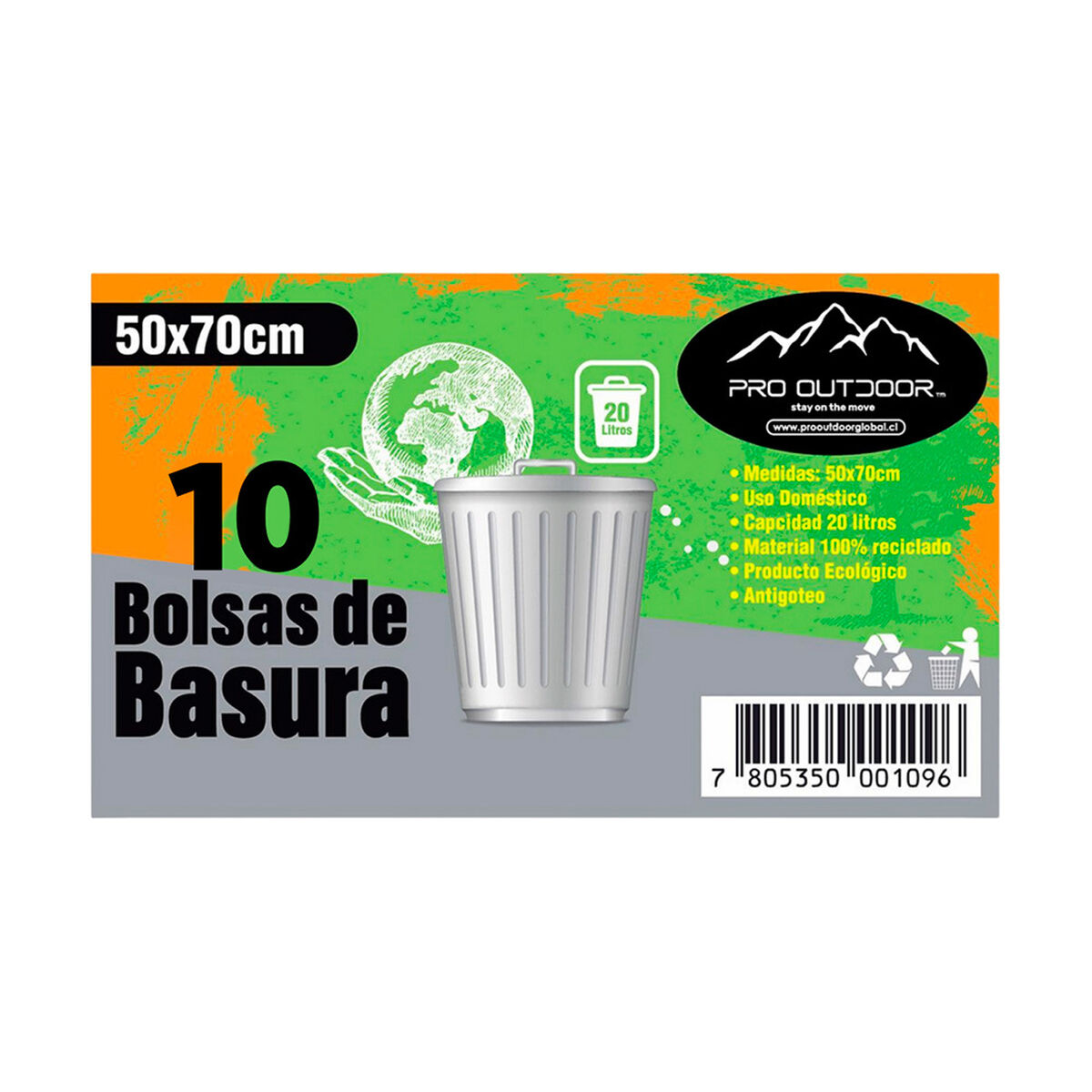 Bolsas de Basura 50 Unidades 70 Litros 70x90 Cm Pro Outdoor