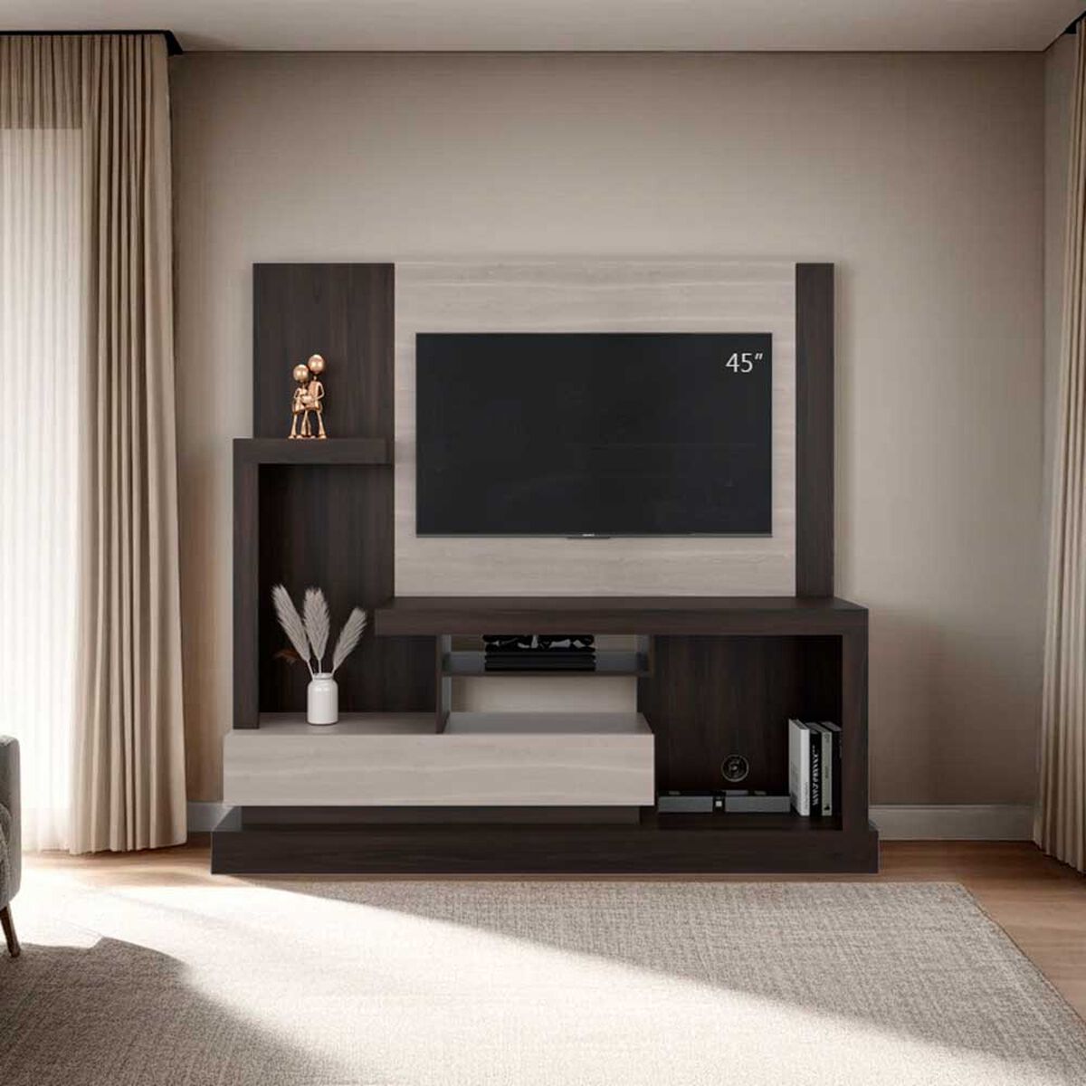 Estante TV TuHome Alcaceres Hasta 55" Ebano