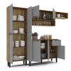 Mueble de Cocina Vekkahome Madri 1 Cajón 9 Puertas Gris