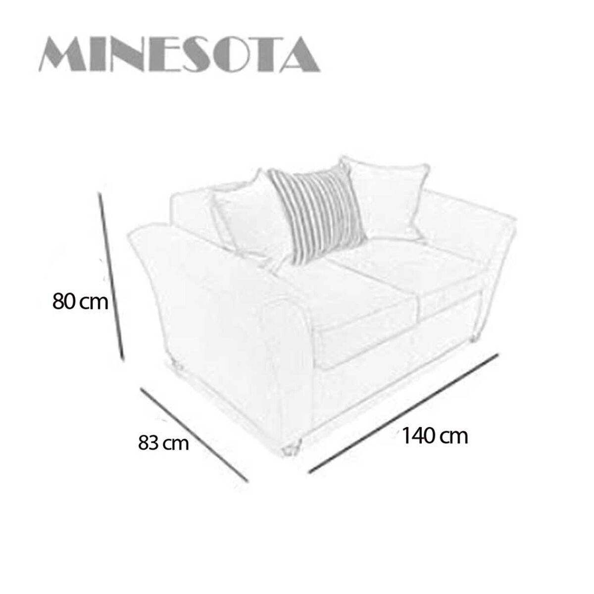 Sofá Elegant Detail Minesota 2 Cuerpos Tela/PU Azul