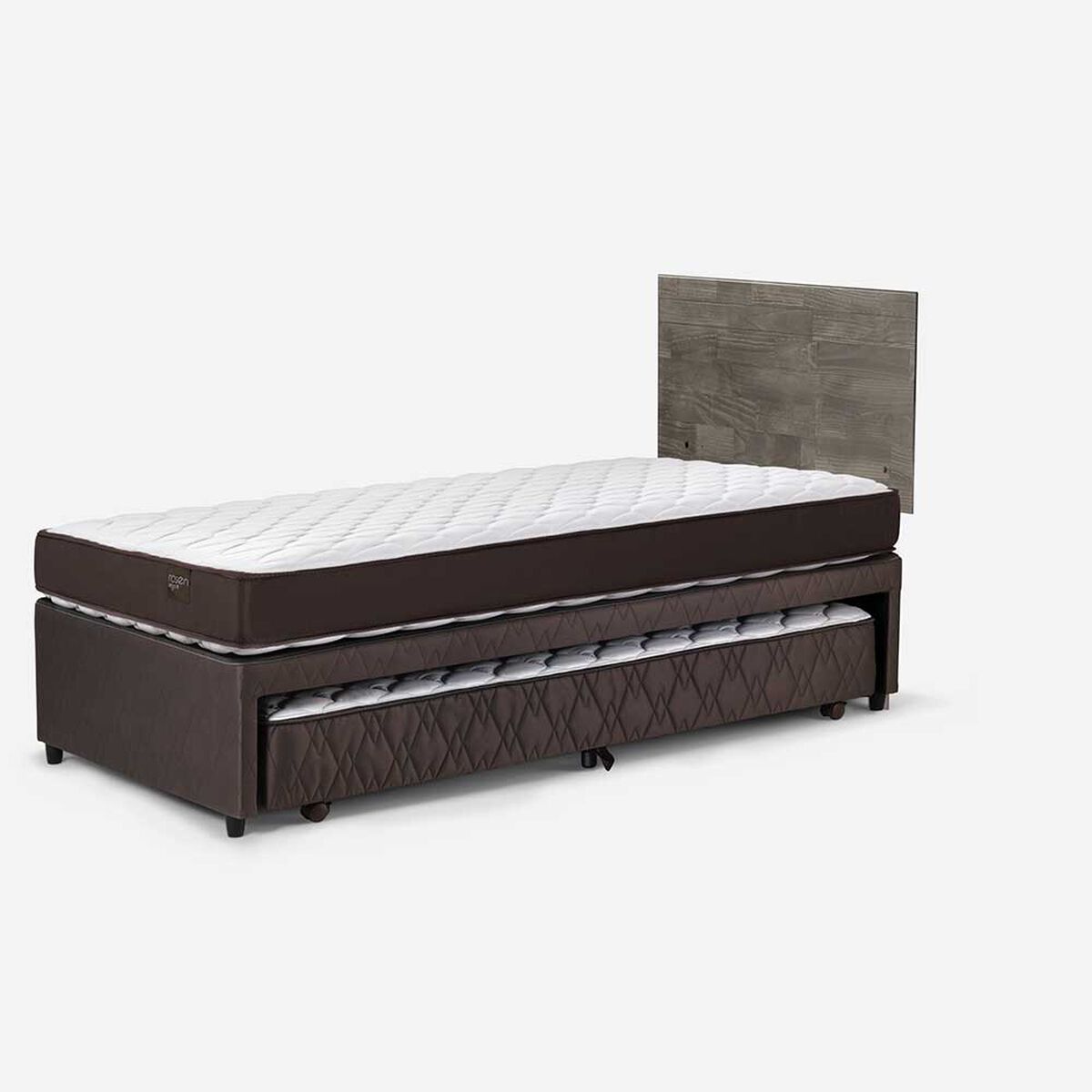 Cama Nido Rosen 1,5 Plazas Ergo T  + Respaldo Tabor Grafito