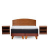 Cama Europea Latam Home 2 Plazas New Top Tela Velvet Chocolate + Maderas Atlas