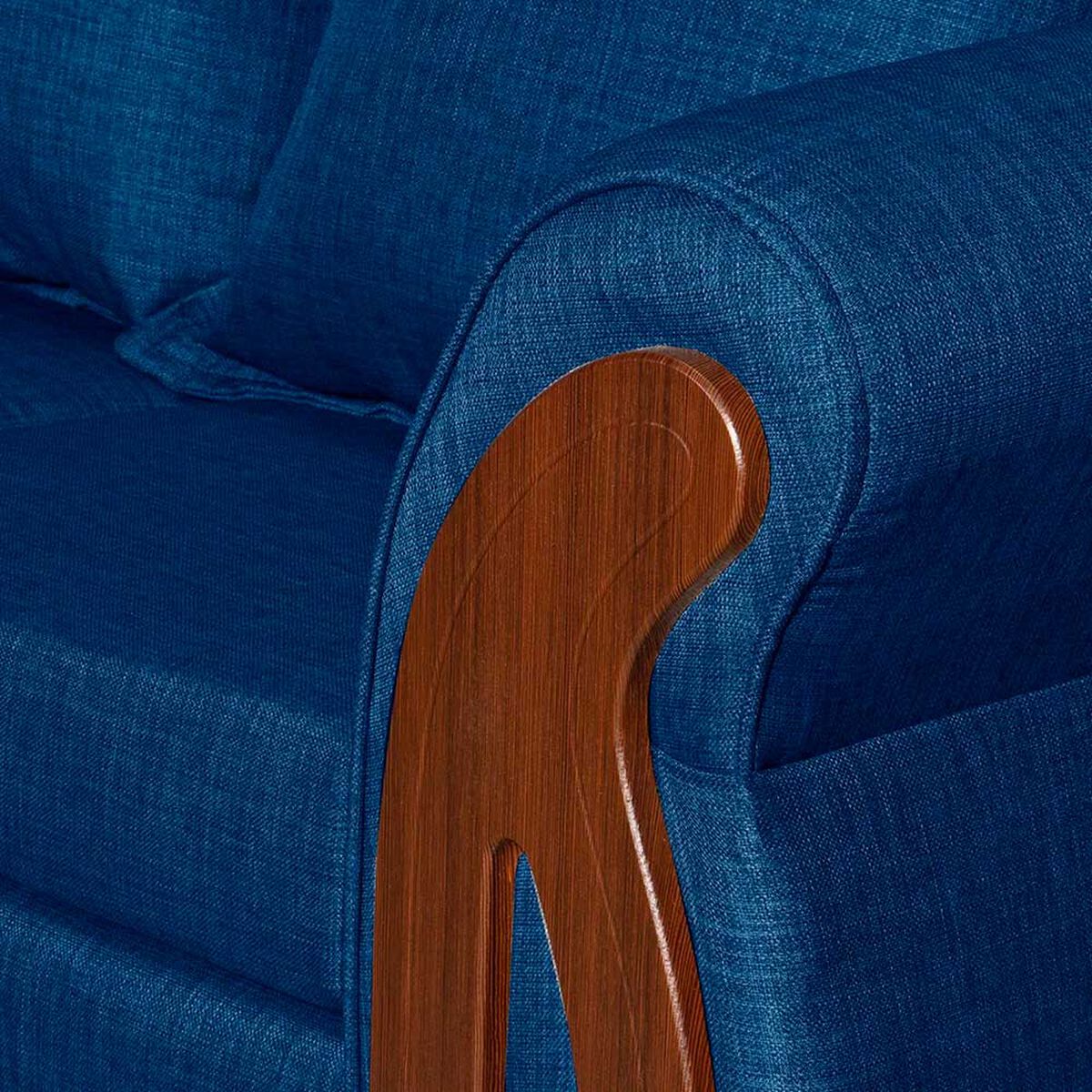 Juego de Living Ruzam Mobel Isidora Sof&aacute; 3 Cuerpos + Dos Sillones 1 Cuerpo Lino Azul