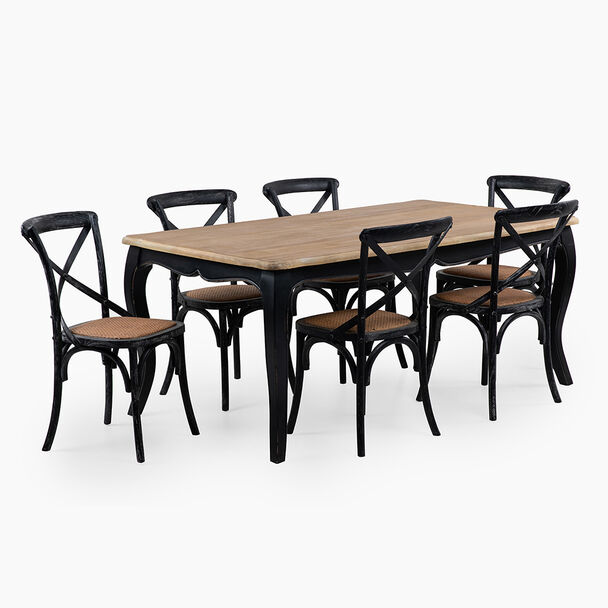 Juego de Comedor Spazzio Vittoria Negro 6 Sillas