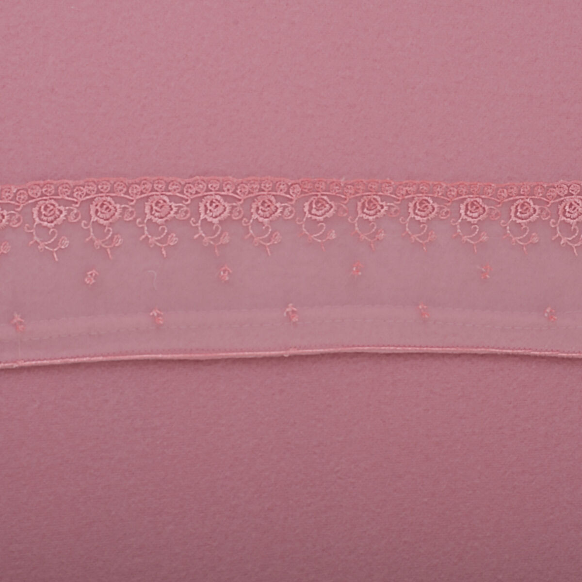 Sábana de Polar Broderie Rosa 2 Plazas