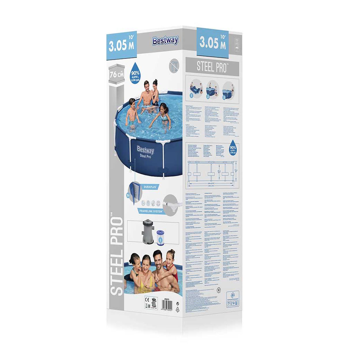 Piscina Estructural Bestway Steel Pro Azul 305 x 76 cm 4678 lt 