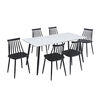 Juego de Comedor Vekkahome Gala Lune 6 Sillas Blanco Negro