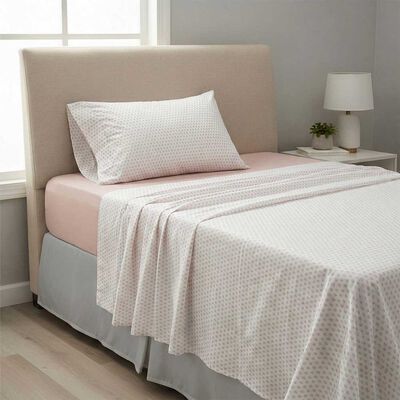 Juego de S&aacute;banas Rosen 1,5 Plazas Microfibra Rosa