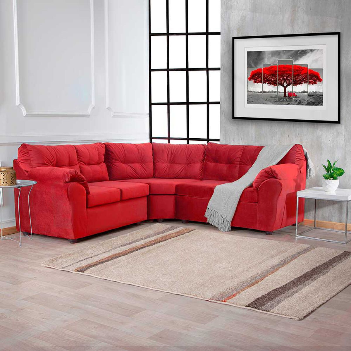 Sofá Seccional Muebles MPR Alerce 5 Rojo