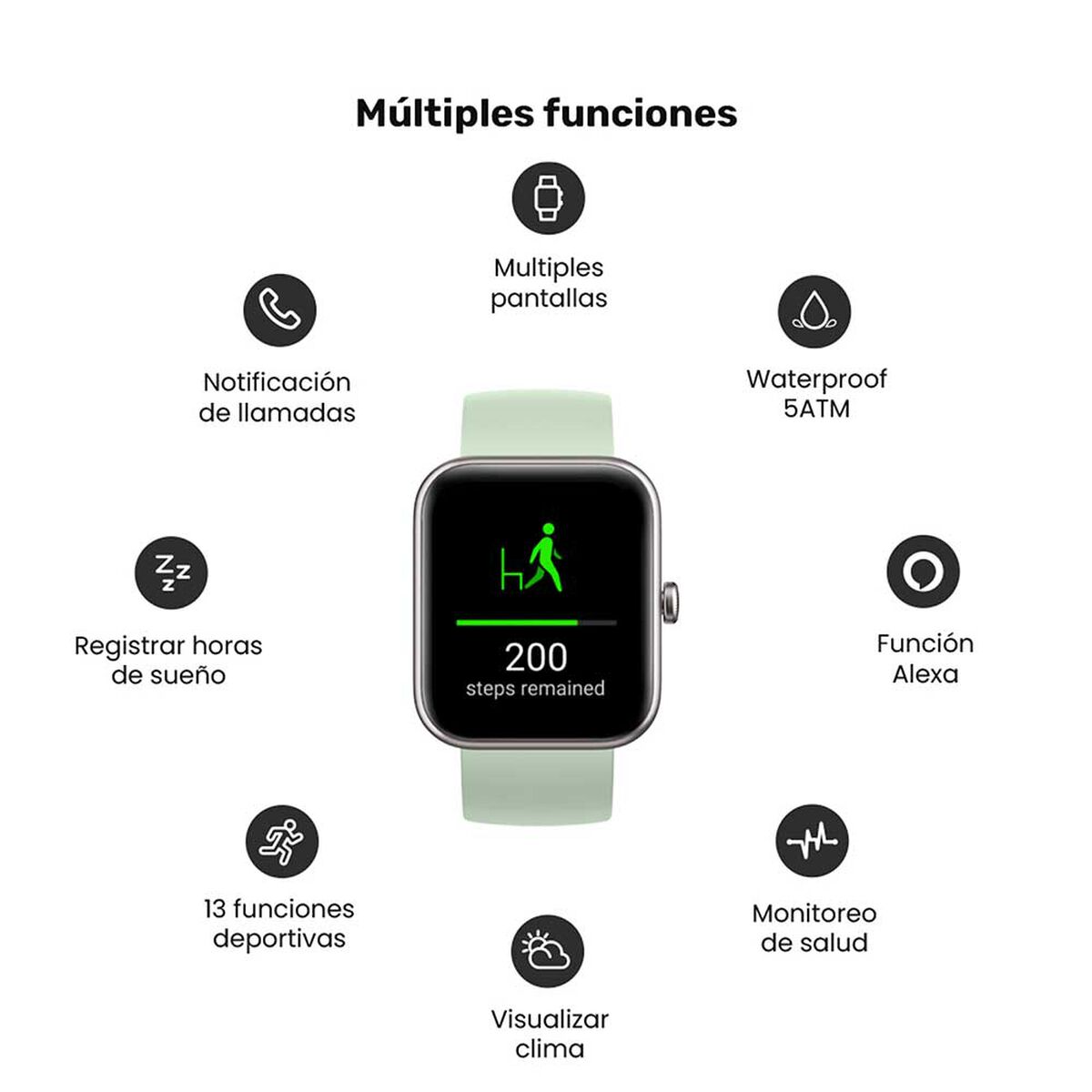 Smartwatch Lhotse Live 206 Mini 1,5" Light Green