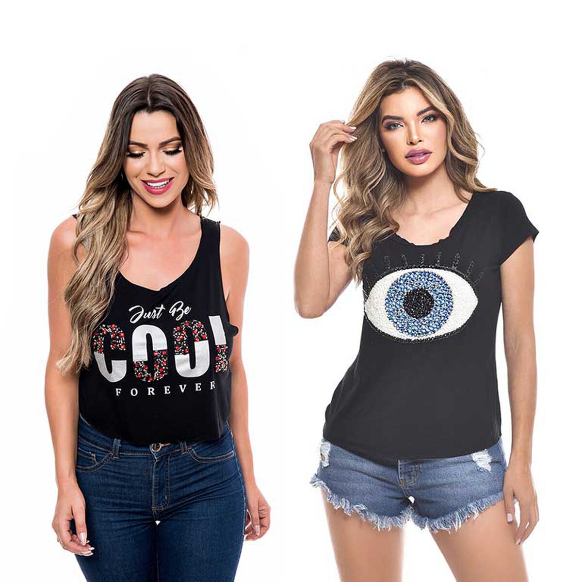 Pack 2 Poleras Mujer Rock Caviar