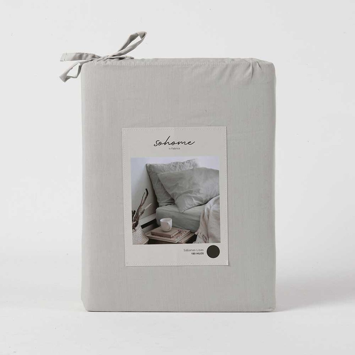 Juego de Sábanas Liso SoHome 180 Hilos 2 Plazas Gris