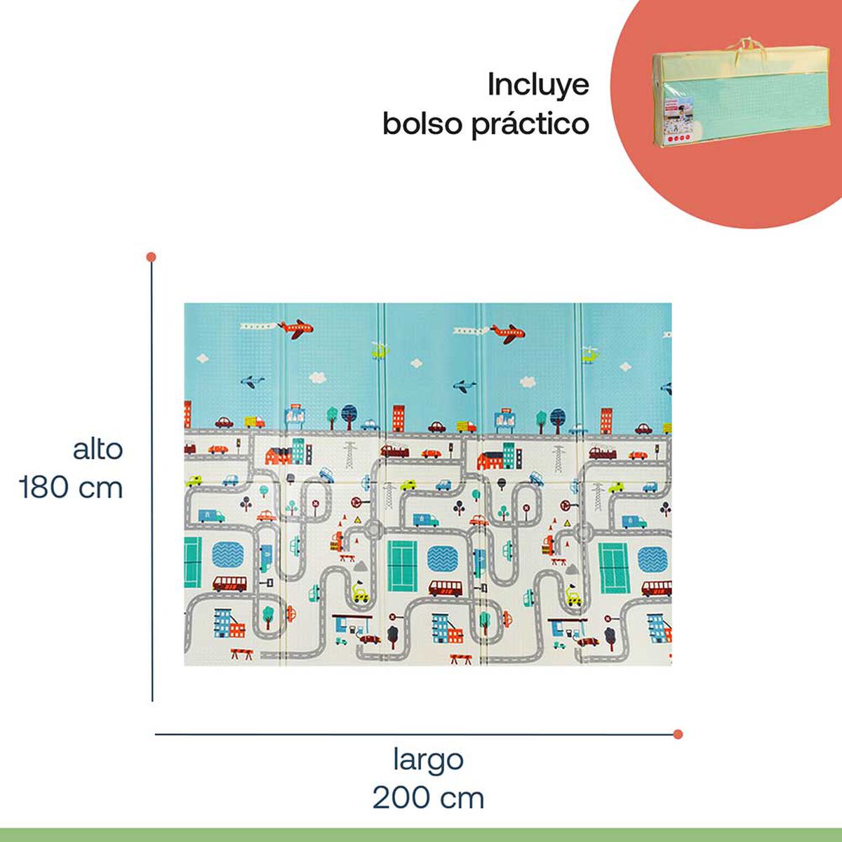 Alfombra Infantil Antigolpes Oso-Ciudad Bebesit