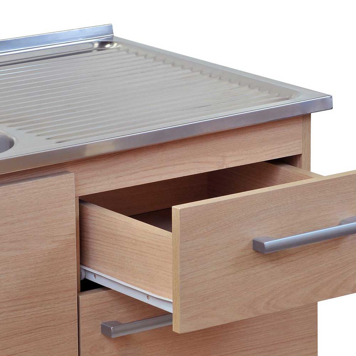 Mueble de Cocina Mobikit Kit 120 Derecho Beige 1 Cajones 3 Puertas