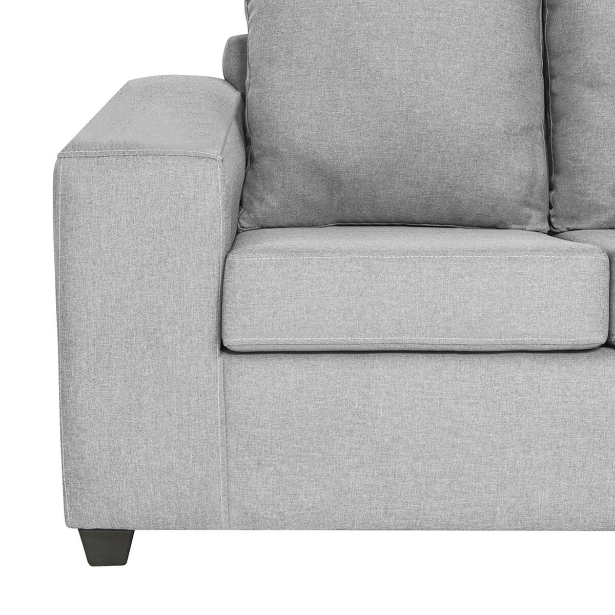 Juego de Living Innovamuebles Kahlo Sofá 3 Cuerpos + Dos Pouf 1 Cuerpo Gris Claro
