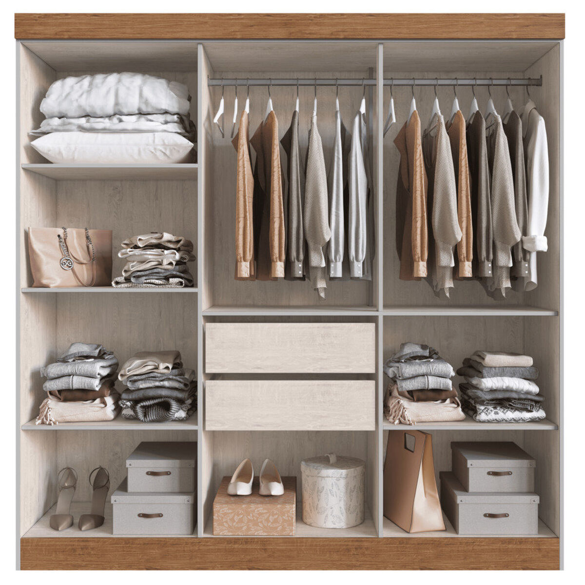 Clóset Exit 6 Puertas 2 Cajones Gris/Café