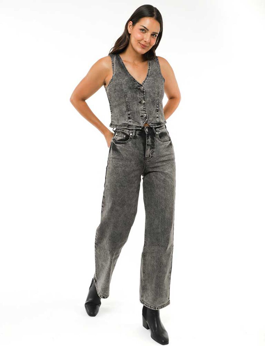 Jeans Wide Led Mujer Zibel