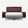 Cama Europea Rosen Base Dividida 2 Plazas Pratta + Respaldo + 2 Veladores