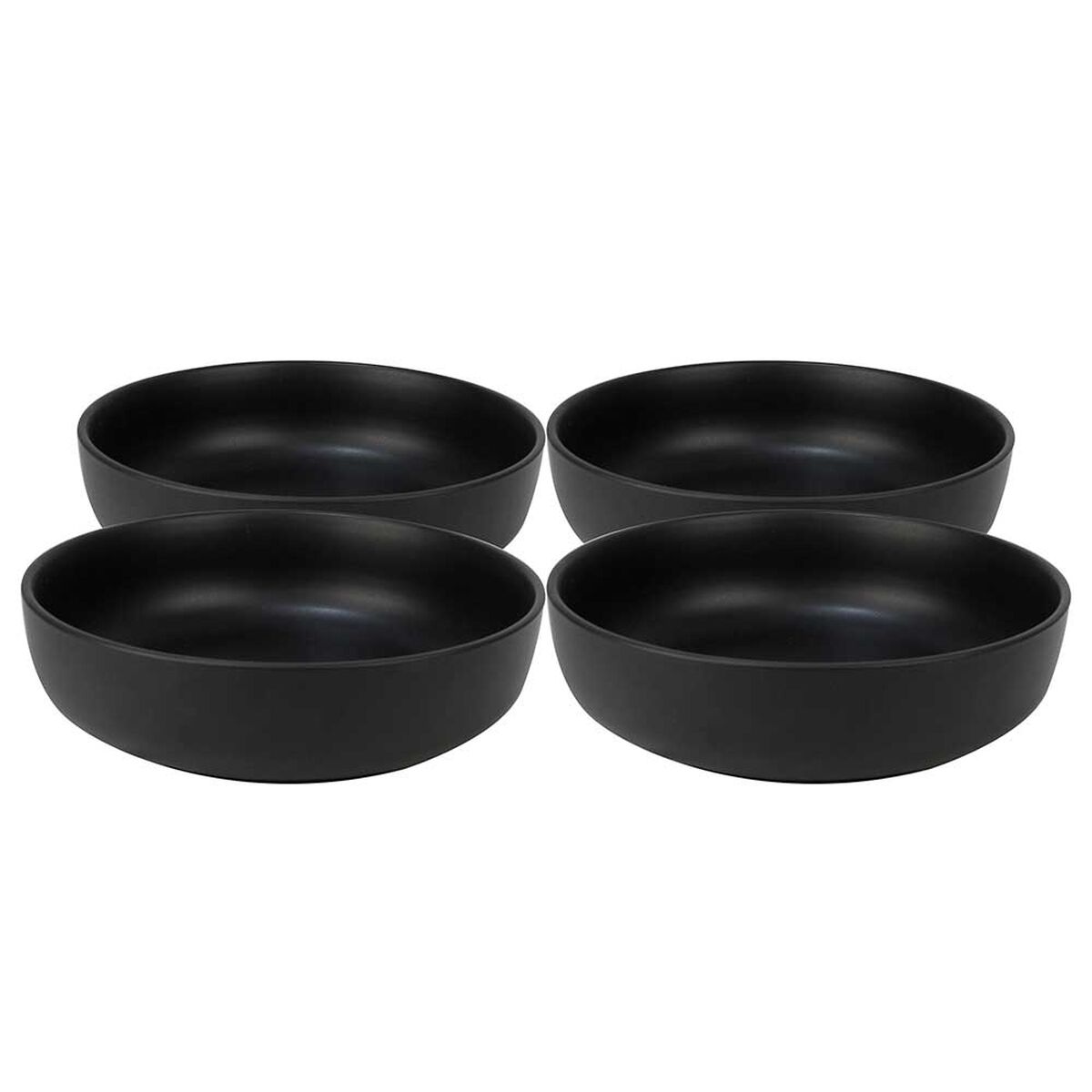 Set 4 Platos Hondo Doral Porto Servo Negro