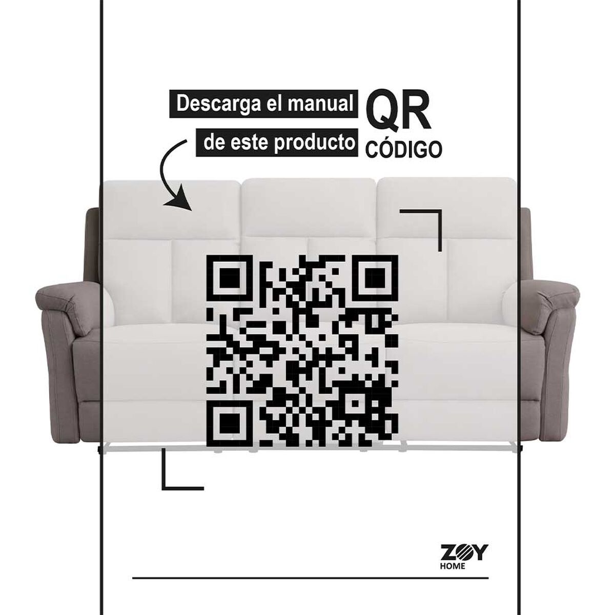 Sof&aacute; Reclinable Zoy Home Beijing 3 Cuerpos Caf&eacute;