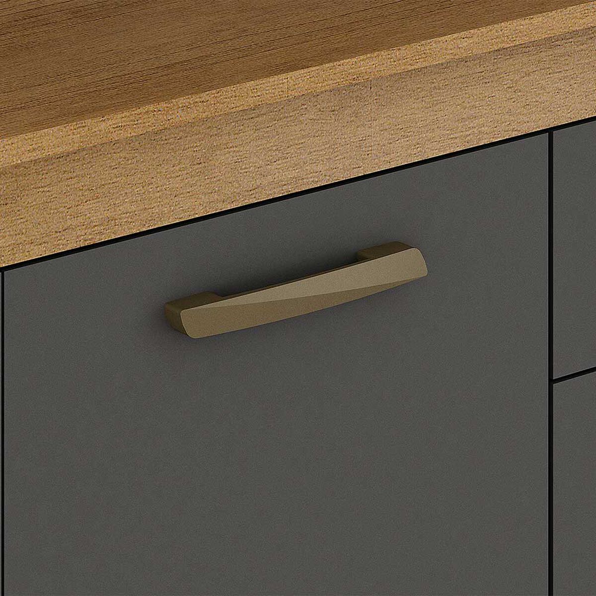 Mueble de Cocina Base Vekkahome Sao Luis 1 Cajón 3 Puertas Gris