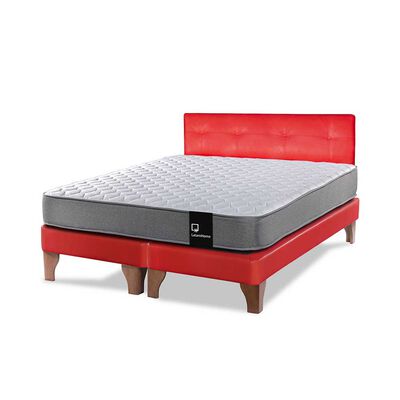 Imagen 2 del producto Cama Europea Latam Home Base Dividida 2 Plazas Zen Best Rojo + Respaldo