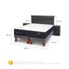 Cama Europea CIC Base Normal King Premium + Respaldo + 2 Veladores Dublin