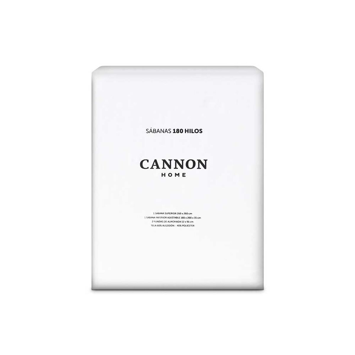 Juego de S&aacute;banas Cannon 180 Hilos 1 Plaza Liso Blanco