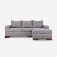 Sofá Seccional Derecho CIC Praga 5 Cuerpos Gris Claro