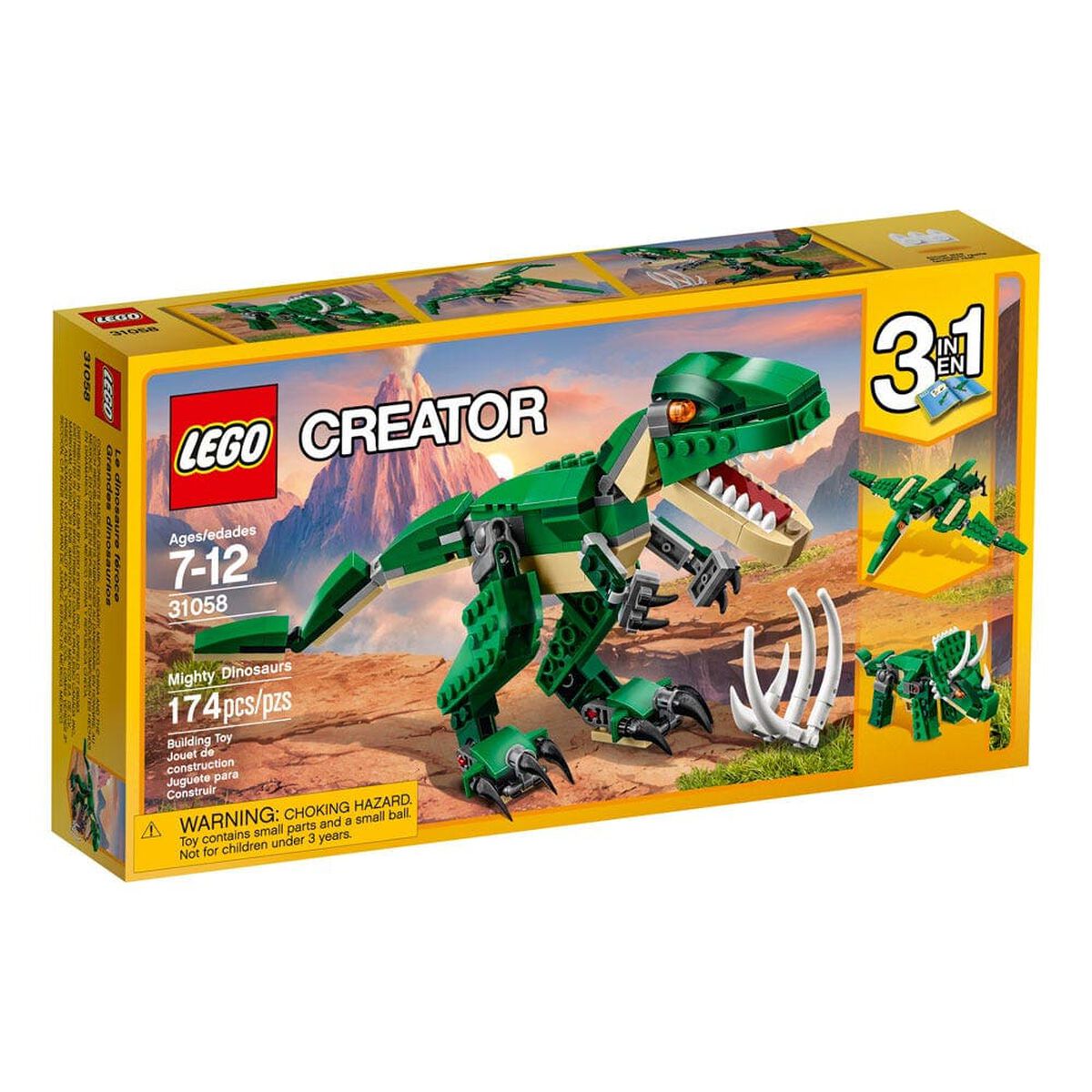 Bloques Creator 3 en 1 Grandes Dinosaurios 174 Piezas Lego