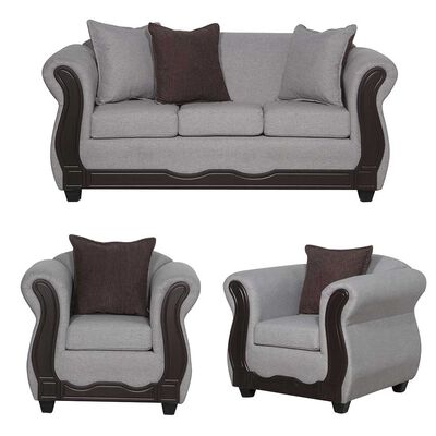 Imagen 1 del producto Juego de Living Black Factory Barcelona Sofá 3 Cuerpos + Dos Sillones 1 Cuerpo Crema