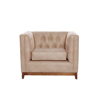 Sillón Latam Home Cuero Colorado Roma 1 Cuerpo Beige
