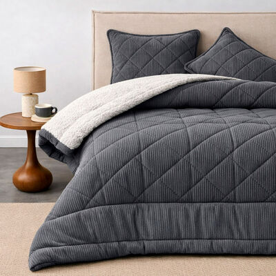 Plum&oacute;n Valencia Corduroy 1,5 Plazas Liso Gris