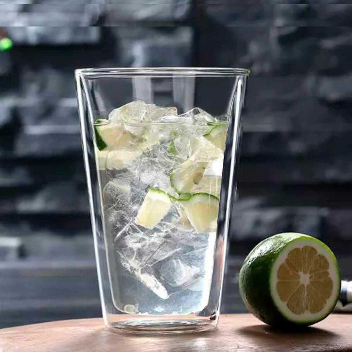 Set 2 Vasos Vidrio Doble Pared Simplit 400 ml