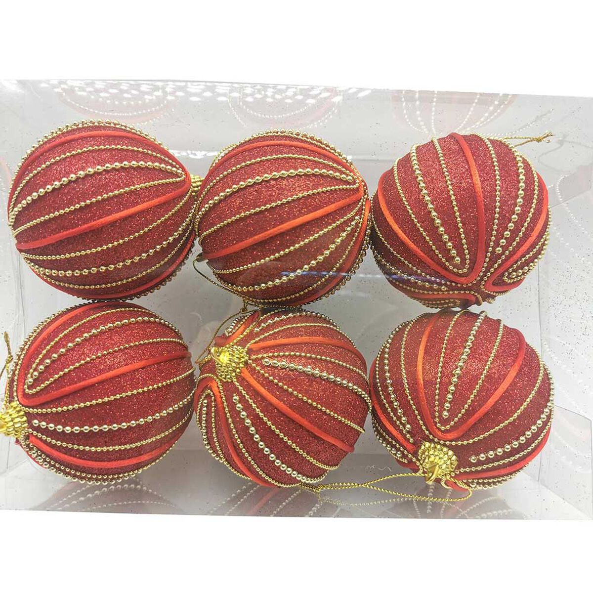 Set 6 Esferas para Árbol de Navidad Casanova Rojo 8 cm