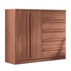 Cómoda Onessta Malaga 5 Cajones 2 Puertas Jatoba