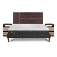 Cama Europea CIC King Ortopedic Advance + Respaldo Enio + 2 Veladores
