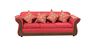 Juego de Living Almore Irlanda Sofá 3 Cuerpos + Dos Sillones 1 Cuerpo Rojo