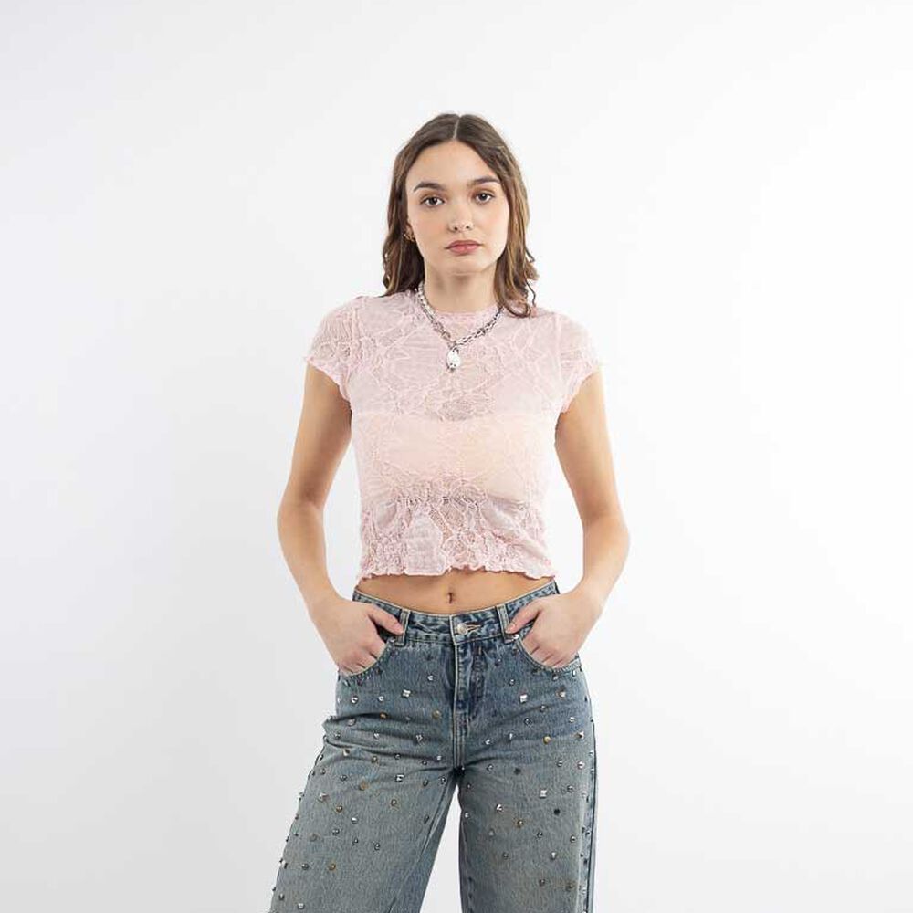 Polera Crop Manga Corta Mujer Icono