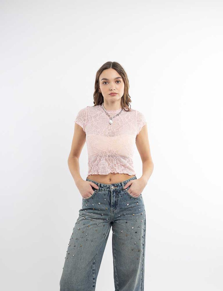 Polera Crop Manga Corta Mujer Icono