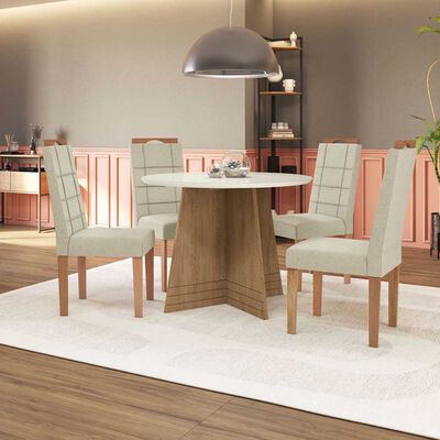 Imagen 2 del producto Juego de Comedor Yardas Capri 4 Sillas Off White