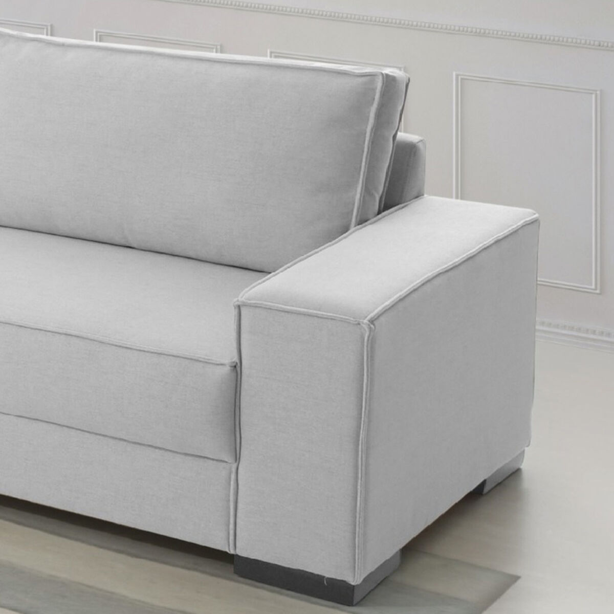 Sofá Tela Kea Potenza 3 Cuerpos Beige